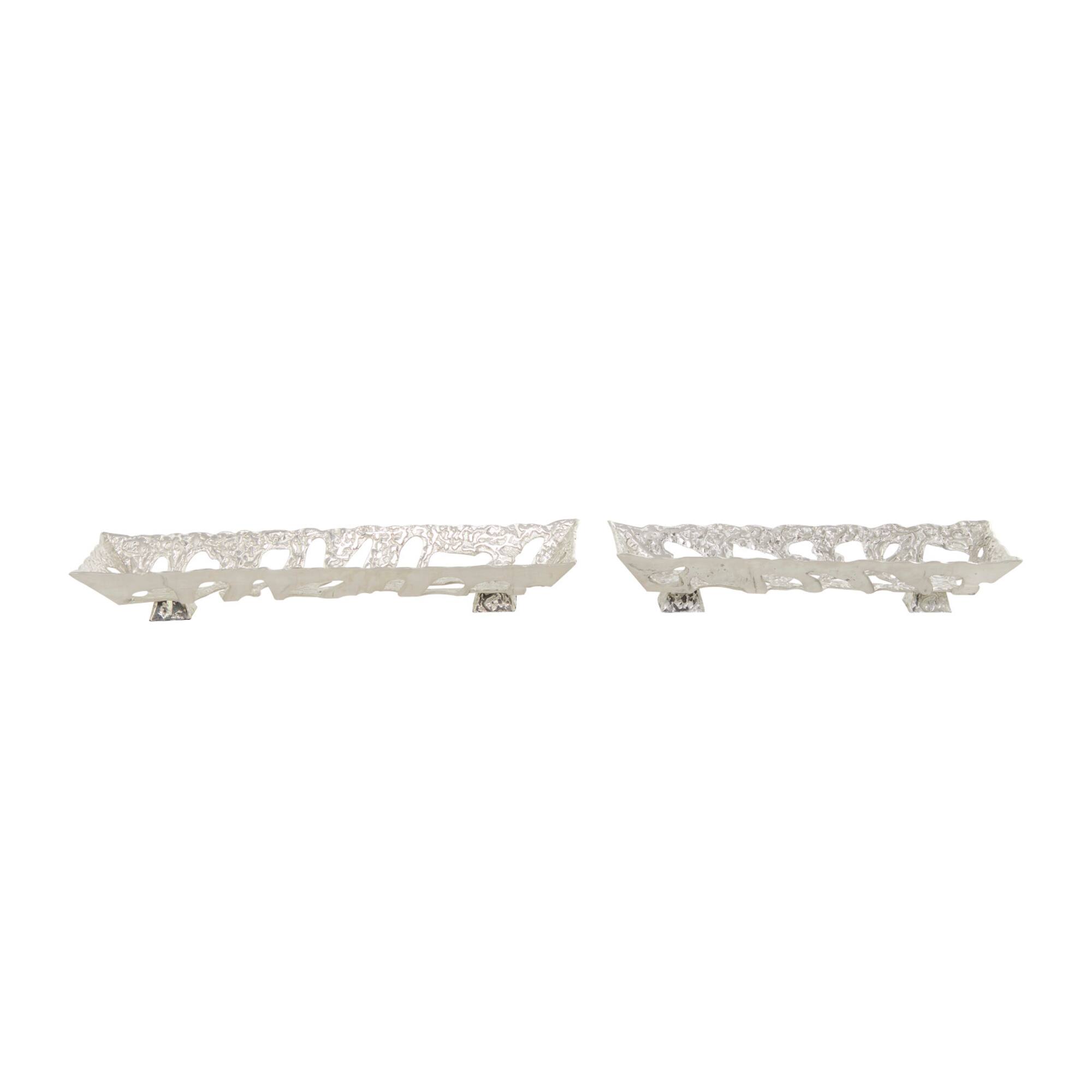 Silver Contemporary Tray, Set of 2" 29", 23"